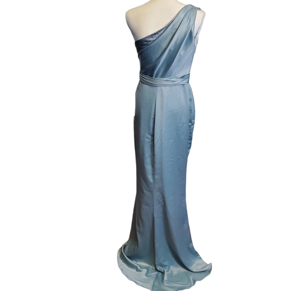 Badgley Mischka One Shoulder Blue Dress​ - Picture 5 of 9